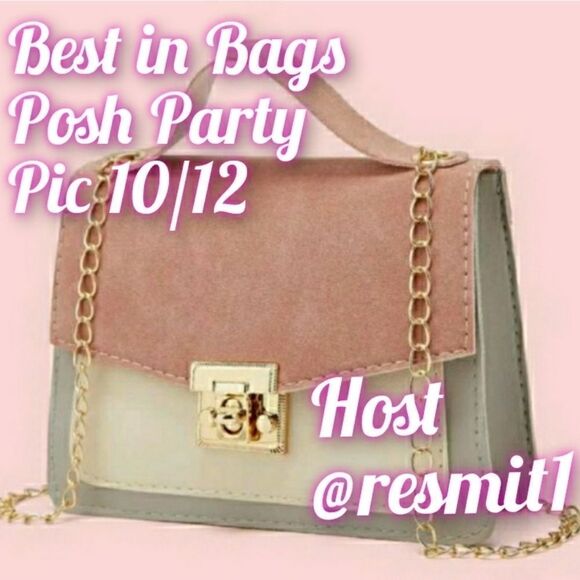 GIRLS 1ST BAG New mini bag Faux Leather pinks & blues Goldtone hardware … - Picture 3 of 16